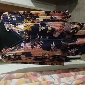 Long sleeve flowered dress